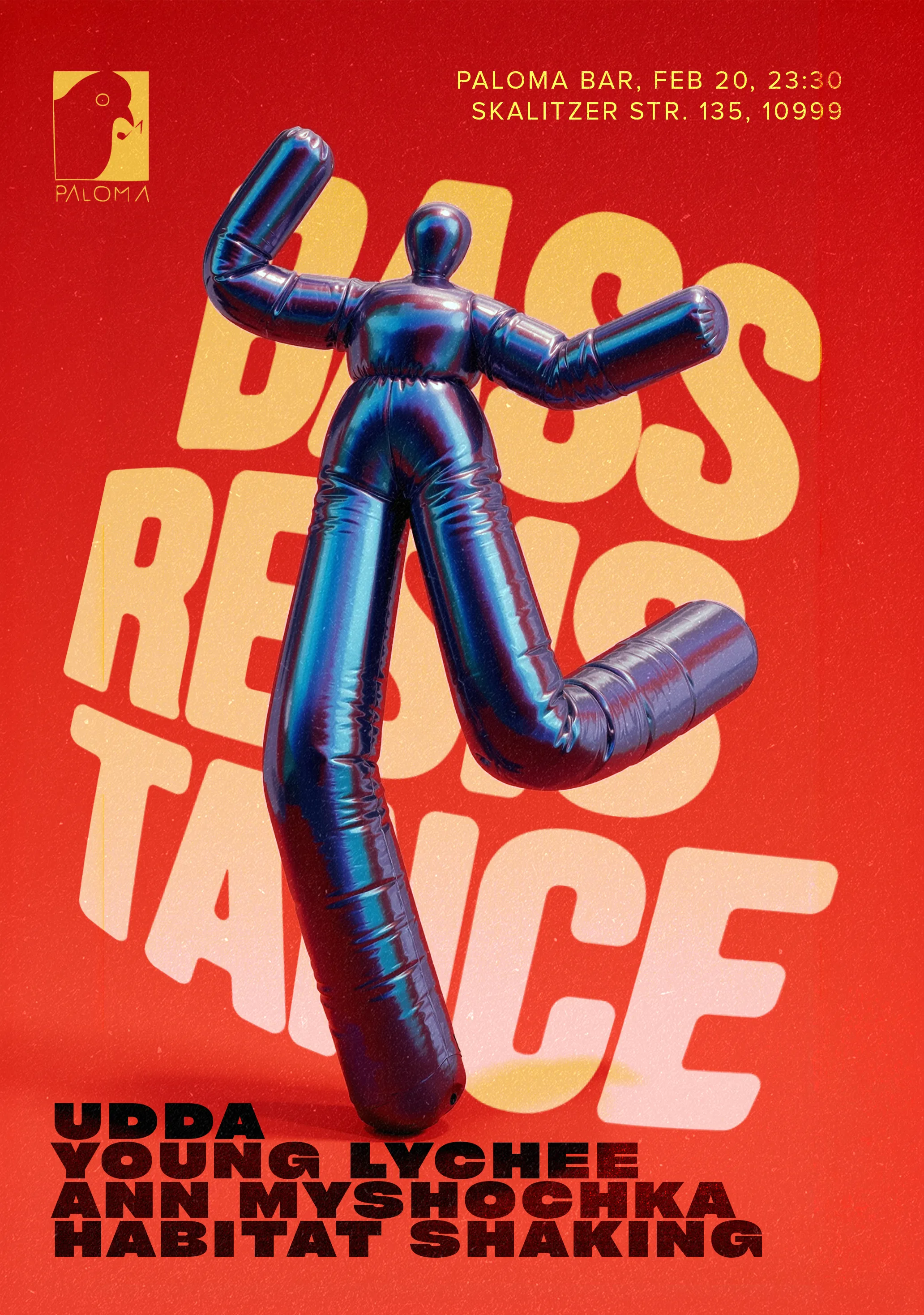 Bass Resistance event poster — Paloma 20
